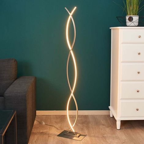 [GEBRAUCHT] B-Ware Lindby Stehleuchte Bobi LED Lampe Leuchte dimmbar nickel matt 138cm hoch 24W (1/2)