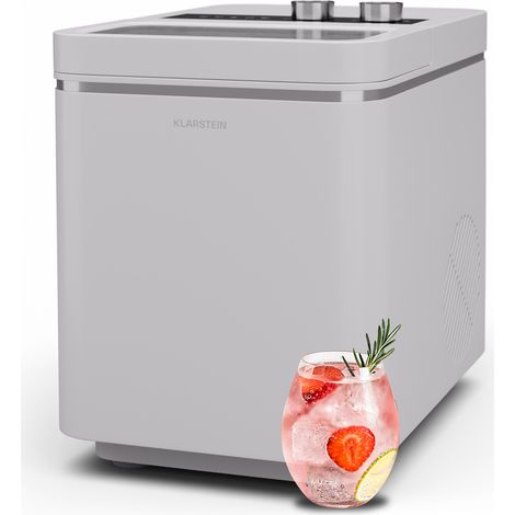 Klarstein IceCraft Machine à glaçons - 12 kg/24 h, glaçons en 6 min, 2 tailles, machine à glaçons maison, petite machine à glaçons, design moderne, nettoyage auto, 150 W, blanc