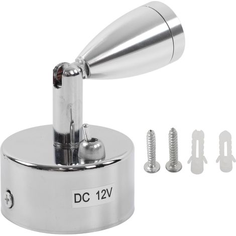 Spot LED 12V 3W Blanc Chaud Orientable Lampe de Lecture Intérieure pour Camping-Car, Yacht, Van, Chambre d'Hôtel - Éclairage Compact avec Rotation (1/5)