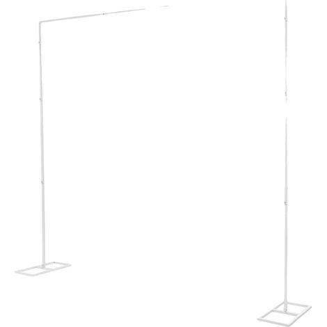 Soporte de lona, robusta estructura de hierro, elegante diseño cuadrado, L, BLANCO (1/2)