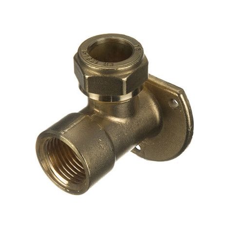 PrimaPlus DZR Brass Compression Wallplate Elbow 15mm x 1/2" (1/3)