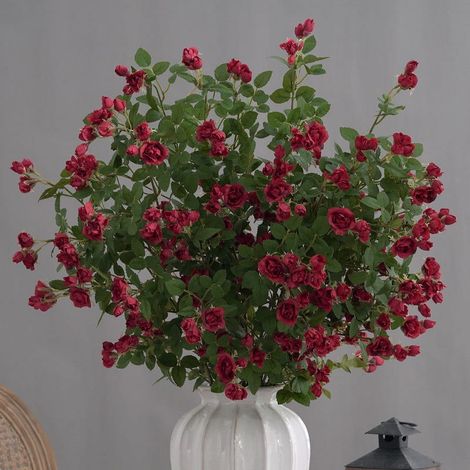 Roses Artificielles - Bouquet de Fleurs en Soie avec Tiges Longues - Centre de Table pour Salle à Manger et Salon - Décoration Intérieure Moderne - 18 Pièces (1/3)