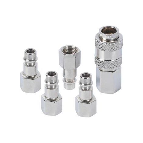 Raccord rapide pneumatique 1/4' BSP – Lot de 10 pièces – Acier galvanisé – Connexion rapide pour outils pneumatiques (1/5)