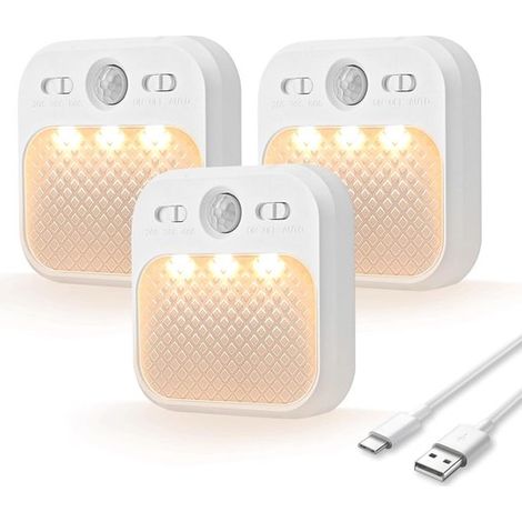 Wiederaufladbare LED-Nachtleuchte mit Bewegungssensor für jeden Raum, 3 Sensormodi, Magnethalterung und USB-Ladekabel (1/5)