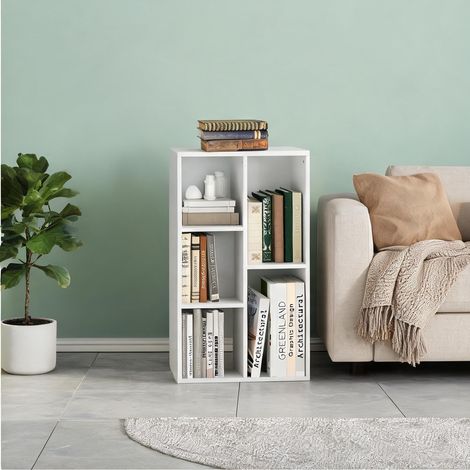Bibliothèque blanc en panneau de particules 50 x 24 x 80 cm (1/5)