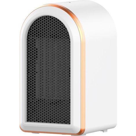 Chauffage céramique PTC 1200W soufflant avec thermostat, 2 niveaux de chauffe, blanc (1/5)