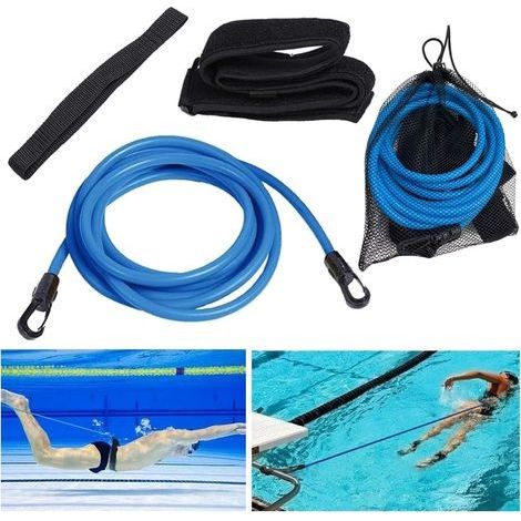 4M EntraîNement Natation Ceinture,RéSistance Stationnaire Ceinture De Natation RéGlable EntraîNement De Natation Bungee pour EntraîNement pour Enfants Adultes DéButants (1/5)