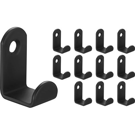 (12 pièces) Crochets muraux noirs pour la maison, la salle de bain, la cuisine, les vêtements, les serviettes, les clés et les sacs.