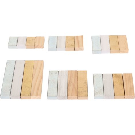 Lot de 24 cubes de densité scientifique en cuivre, aluminium, fer et bois, blocs polis pour laboratoire scolaire (1/5)