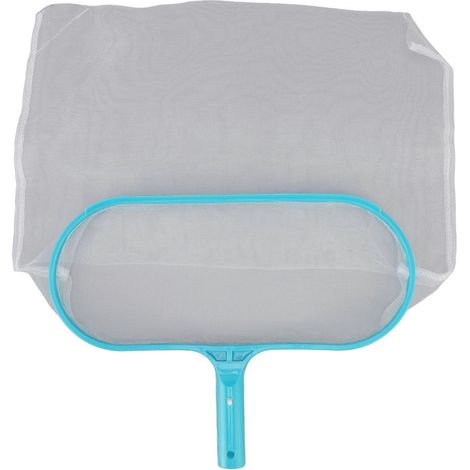 L'écumoire de piscine, utilisée pour nettoyer les piscines ou les étangs, utilise un sac en nylon vert fin et profond pour un nettoyage rapide et facile, avec un ramassage facile sur les bords. (1/5)