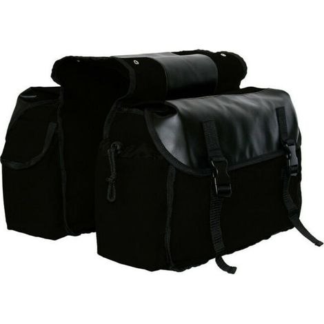 Sacoche Sacoche Vélo, Sac Etanche Arrière Tronc, Double Sacoche Vélo Porte-bagage, Sac Pliable Rangement pour Déplacements, Voyages, Pique-niques, Cyclisme, Outdoor Sport(Noir) (1/5)