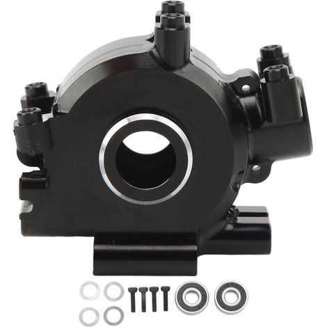 Carter en alliage d'aluminium anodisé pour boîtier de transmission Losi Baja Rey et Rock Rey, voiture RC 1:10, noir. (1/5)