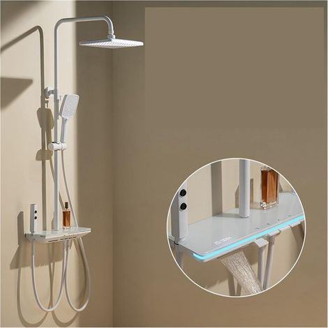 Ensemble de douche mitigeur thermostatique intelli Ensemble de douche à affichage numérique, ensemble de système de douche à lumière ambiante avec bouton de piano, douches modernes, for douche à étagè (1/5)