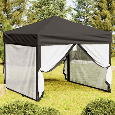 Tente de réception pliable Tonnelle de Jardin - Rapide à Installer avec parois Anthracite 3x3 m BV151317 - BonneVie (1/5)