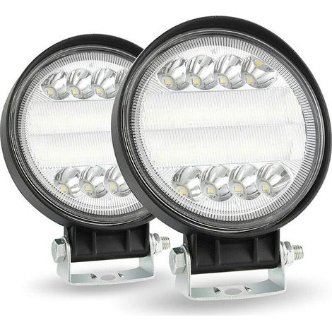 2PCS Phare de Travail à LED Barre de Travail Feux antibrouillard 72W 4 Pouce 6000K 7200LM pour CamionTracteur Moto (1/3)