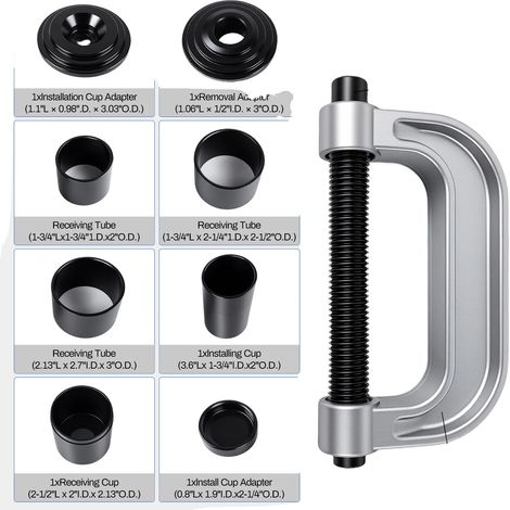 Kit de presse à rotule, Acier forgé robuste, Mallette 11" x 3" x 15", Compatible avec 2WD et 4WD, Comprend des adaptateurs 4WD, Ensemble d'outils de 10 pièces (1/5)