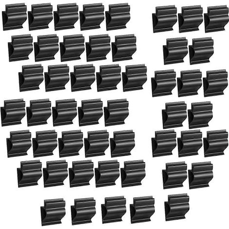 50 pinces à étiquettes noires, pinces à étiquettes pour plateaux alimentaires, pinces à étiquettes en plastique pour buffets, plateau d'étiquettes de prix réutilisable