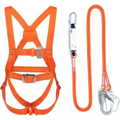 Ganzkörper-Sicherheitsgurt mit Doppelseil – Verstellbare Größe 80–140 cm – Normen EN353/EN361/EN795 – Tragfähigkeit 2200 kg (1/4)