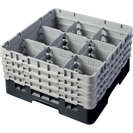 Casiers de lavage - 9 compartiments verres - Haut max 21.5 cm - 50 x 50 x 26.7 cm - Lot de 2 - Cambro