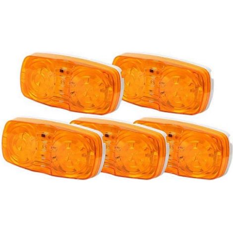 Lot de 5 feux extérieurs LED pour camping-car, caravane ou remorque, feux de gabarit doubles à œil de bœuf, feux de passage latéraux, 10 diodes (1/5)