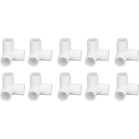 10 raccords en T en PVC de 20 mm - Raccords en T résistants et faciles à installer pour tuyaux d'irrigation, blancs (1/5)