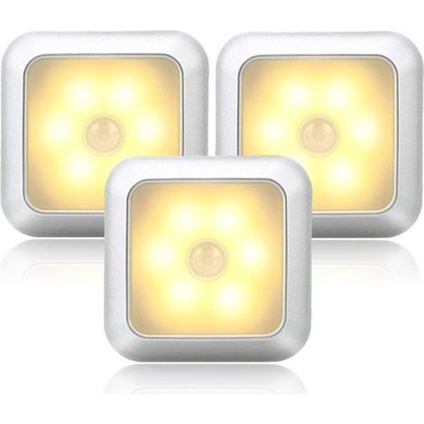 Longziming 3er-Pack LED-Nachtlichter – Bewegungs- und Lichtsensor – Warmweiß – Ideal für Schränke, Regale und Treppen – Einfache Installation (1/5)