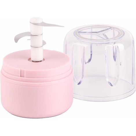 Mini hachoir à ail, lame en acier inoxydable de qualité alimentaire, puissant, rechargeable par USB, presse-ail électrique 250 ml (8,6 x 5,1 x 7,1 cm), rose (1/5)