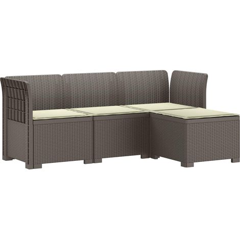 Sofá de Jardín para 4 Personas con Cojines y Diseño de Rattan vidaXL (1/5)