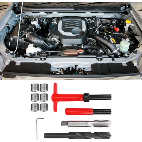 Kit de réparation de filetage 11 pièces en acier inoxydable, clé à tarauder hélicoïdale, outil d'insertion filetée M16x2 (1/5)
