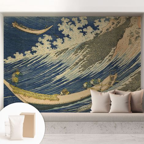 Papier peint intissé mural pour salon chambre à coucher tendance et originale - Colle incluse gratuite Vagues 208x146 cm (1/5)