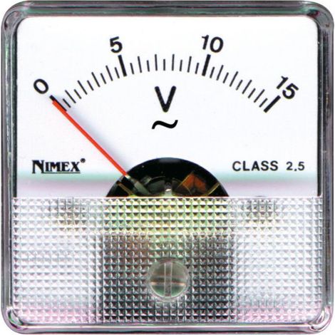 Voltmetro analogico da pannello, per tensione AC, 48x48mm, portata 60V (1/2)
