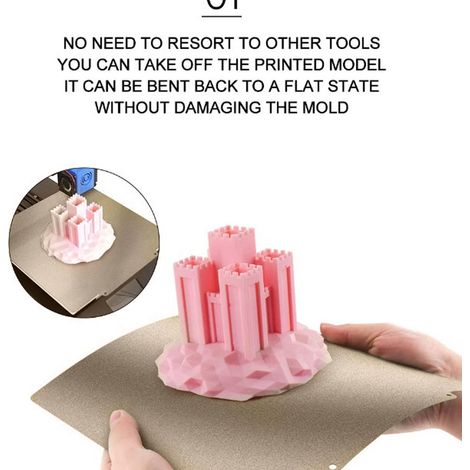Plaque magnétique flexible double face 220x220mm en acier ressort PEI pour lit d'imprimante 3D (1/5)