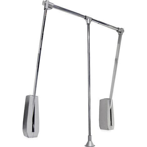 Penderie rabattable pour armoire Hang mural, Barre de penderie escamotable, tringle relevable, largeur réglable 600-830mm, Chromé, Acier et Plastique, 1 u (1/5)