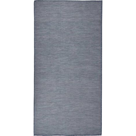 FIMEI Tapis à tissage plat d'extérieur 100x200 cm Bleu (1/5)