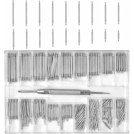 360 Stück Uhrenfederstege, Uhrenarmbandstifte, 1,5 mm Uhrenarmbandachse (8 mm–25 mm, Silber) (1/4)