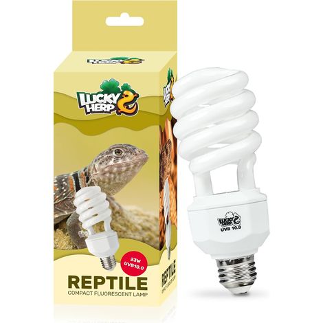 Lampe Reptile UVB 10.0 23W, Ampoule UVA UVB 150 Fluorescente Compacte pour Terrarium, Tortue, Dragon Barbu, Lézard, Serpent (1/5)