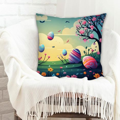 Housse de coussin 45x45 cm en polyester déhoussable pour canapé lit salon chambre à coucher décoration de la saint-valentin (1/5)