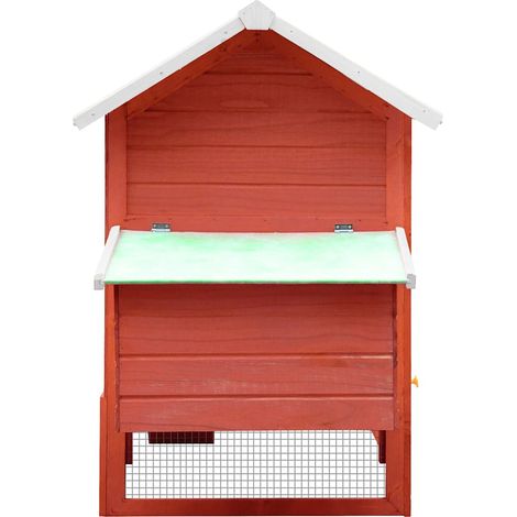 Maison Exclusive - Poulailler Rouge 170x81x110 cm Bois de pin massif et sapin (1/5)