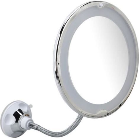 Miroir de maquillage à ventouse - MOTHINESSTO - 10X - Lumière blanche - Design contemporain - Rectangulaire (1/4)