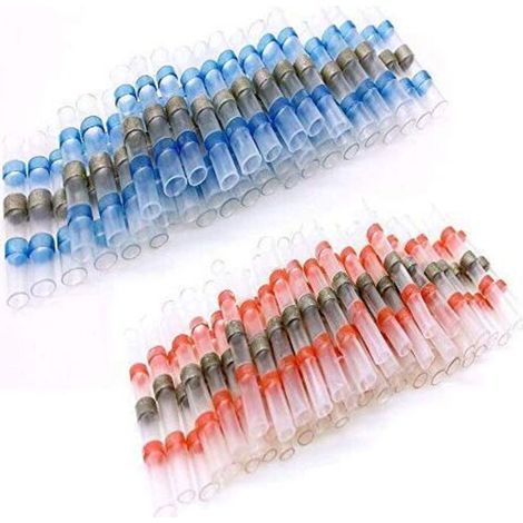 100 PCS Joint de Soudure Connecteur de Fil, Thermorétractables Souder Bout à Bout Seal Connecteurs Electriques Isolés Etanche Marine Marine Automobile