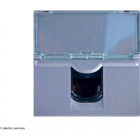 Prise RJ45 Mosaic Legrand 2 modules Finition: Aluminium