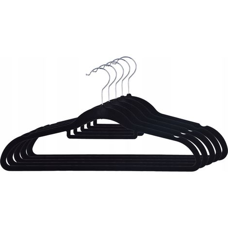 Percha maxi de terciopelo, juego de 5 - negra