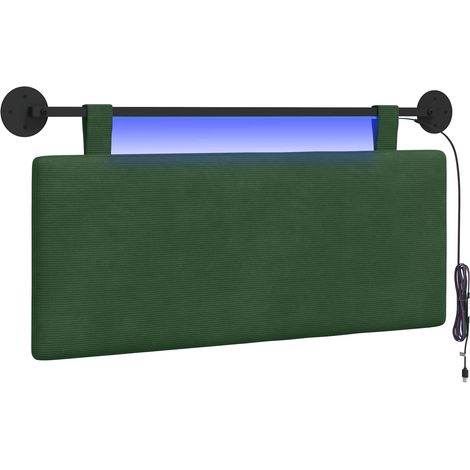 Maison Exclusive - Závěsné čelo postele Jungle Green Žebrovaná látka (1/5)