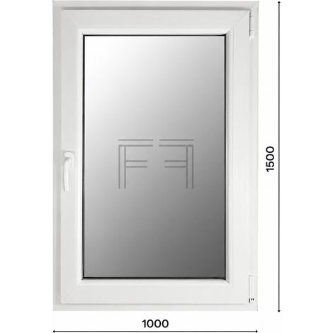 Fintex-finestra in PVC bianco singola anta 1000X1500 apertura a destra, doppio vetro, PROFILO A L (1/3)