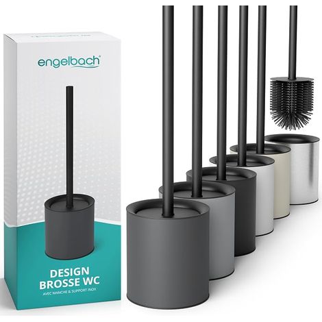 Brosse WC en Silicone avec Support Antigoutte Anthracite (1/5)