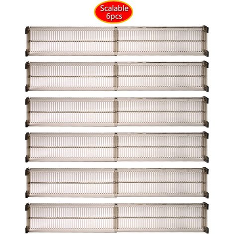 Séparateurs de tiroirs extensibles et réglables, organisateur de vêtements, adaptés aux armoires, cuisines et bureaux, 27,5-518 cm, lot de 6 (1/5)