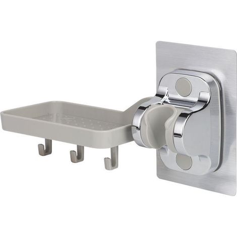 1pcs Handheld Shower Holder No Drilling Shower Head Holder Strong Adhesive Handheld Shower Bracket Adjustable Angle, Multifunctional (1/5)