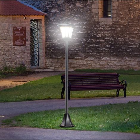 Lanterna solare da giardino LED 40 lumen nera 18 x 18 x 160 cm HAVRYA (1/4)