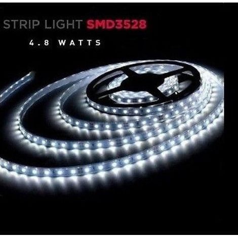 TrAdE Shop Traesio - Bobina Striscia Led 3528 Flessibile 5m Adesiva Luce Bianca Interno Esterno Ip65 -