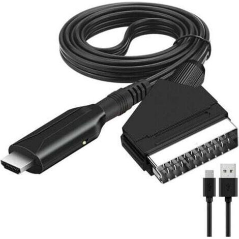 ZVD-Adaptateur Péritel vers HDMI, Convertisseur Péritel vers HDMI avec câble HDMI, Scart vers Hdmi Convertisseur, pour Full HD TV 720P/1080P,Audio Vidéo pour Lecteur DVD Sky Blu-Ray STB VHS Xbox PS3 N (1/4)